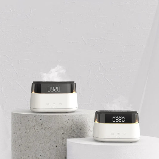 Flame Humidifier With Clock Bedroom Of Intelligent